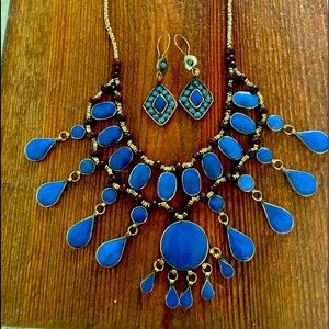 Lapis necklace and earrings